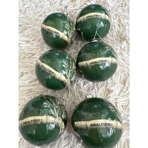 Realtree Christmas Ornaments Camouflage Green Set of 6 Round Hanging Decorations